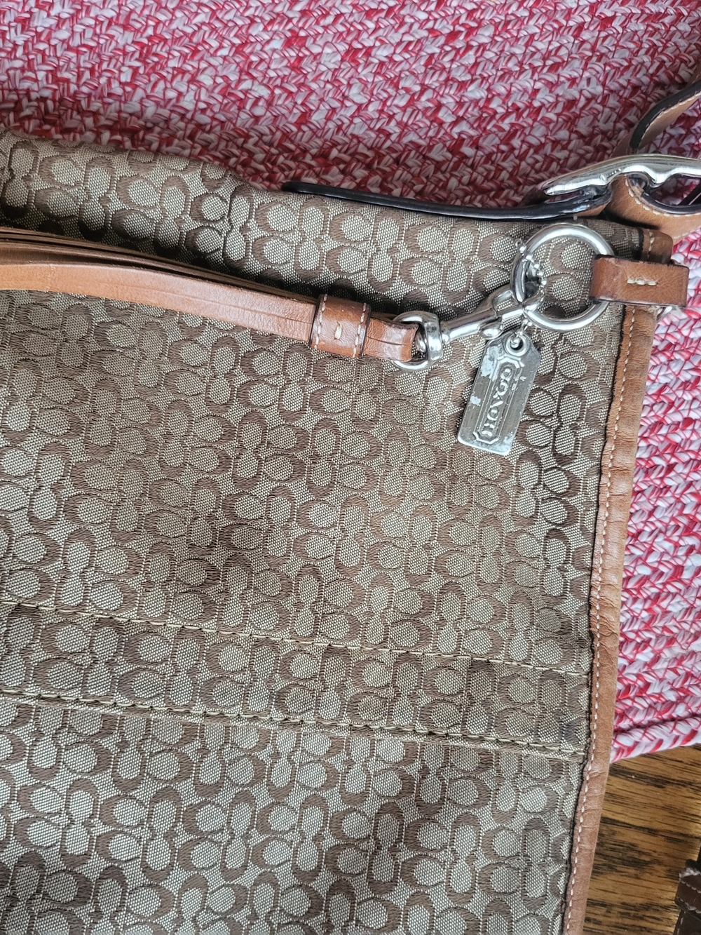 Vintage Coach Signature Canvas and Leather Hobo Bag - Brown/Tan - Picture 2 of 4